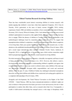Ethical tourism research involving children