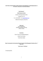 Social clubs and social capital: the effect of electronic gaming machines in disadvantaged regions on the creation or destruction of community resilience