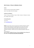 Birth territory: a theory for midwifery practice