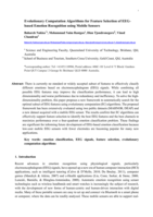 Evolutionary computation algorithms for feature selection of EEG-based emotion recognition using mobile sensors