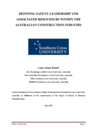 Defining safety leadership and associated behaviours within the Australian construction industry