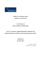 Guanxi as a dynamic capability being built, maintained and reduced in intimacy in wholly-owned foreign enterprises in China
