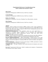 Organisational effectiveness of Australian fast growing small to medium-sized enterprises (SMEs)