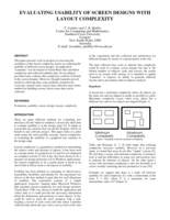 Evaluating usability of screen designs with layout complexity