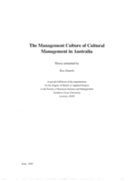 Management culture of cultural management in Australia