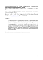 Lessons learned from pilot-testing an experimental communication intervention: generation Y and park benefits