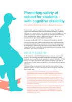 Promoting safety at school for students with cognitive disability: for adults working in the education sector. Summary for stakeholders