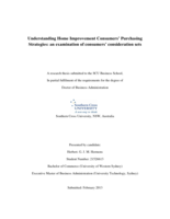 Understanding home improvement consumers’ purchasing strategies : an examination of consumers’ consideration sets
