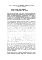 Management of world fisheries : implications of extended coastal state jurisdiction by EL Miles: Book review