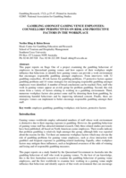 Gambling amongst gaming venue employees: counsellors’ perspectives on risk and protective factors in the workplace