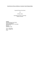 Social services policy and delivery in Australia: centre–periphery mixes