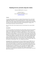 Ranking forestry journals using the h-index