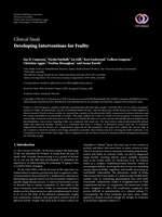 Developing interventions for frailty