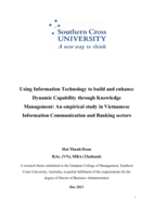 Using information technology to build and enhance dynamic capability through knowledge management : an empirical study in Vietnamese information communication and banking sectors