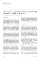 The politics of public interest environmental litigation: lawfare in Australia