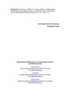 Small business mentoring in an international context: a preliminary study