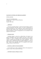 Mangrove systems and their management