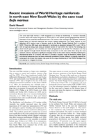Recent invasions of World Heritage rainforests in north-east New South Wales by the cane toad Bufo marinus