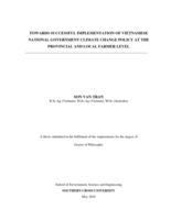 Towards successful implementation of Vietnamese national government climate change policy at the provincial and local farmer level