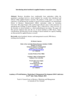 Introducing mixed methods in applied business research training