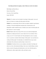 Knowledge and interest in ageing: a study of final-year social work students