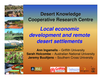Local economic development and remote desert settlements