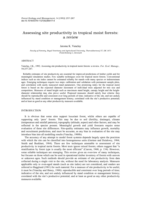 Assessing site productivity in tropical moist forests: a review