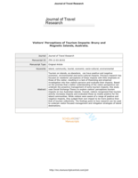Visitor's perceptions of tourism impacts: Bruny and Magnetic Islands, Australia