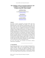 The challenge of preserving rural industries and traditions in ultra-peripheral Europe: evidence from the Canary Islands