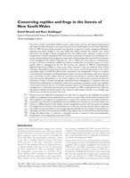 Conserving reptiles and frogs in the forests of New South Wales