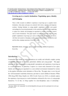 Growing up in a tourist destination: negotiating space, identity and belonging