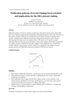 Publication patterns of award-winning forest scientists and implications for the Australian ERA journal ranking