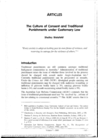 The culture of consent and traditional punishments under customary law