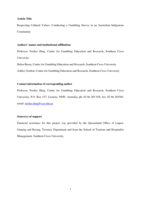 Respecting cultural values: conducting a gambling survey in an Australian Indigenous community