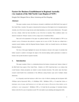 Factors for business establishment in regional Australia: an analysis of the Mid North Coast of New South Wales