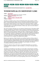 Wimmenspeak on midwifery lore