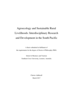Agroecology and sustainable rural livelihoods : interdisciplinary research and development in the South Pacific