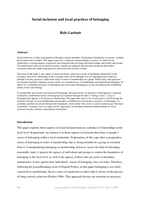 Social inclusion and local practices of belonging