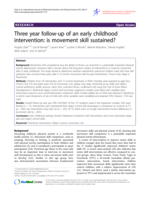 Three year follow-up of an early childhood intervention: is movement skill sustained?