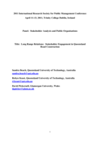 Long range relations: stakeholder engagement in Queensland road construction