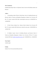 Gambling sponsorship of sport: an exploratory study of links with gambling attitudes and intentions