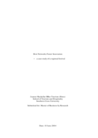 How networks foster innovation : a case study of a regional festival
