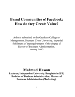 Brand communities of Facebook : how do they create value?