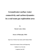 Groundwater-surface water connectivity and carbon dynamics in a coal seam gas exploration area