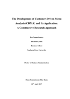 The development of customer-driven menu analysis (CDMA) and its application : a constructive research approach