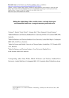 ‘Doing the right thing’: how social science can help foster pro-environmental behaviour change in marine protected areas