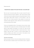 Social network analysis of terrorist networks: can it add value?
