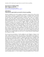 Exploring the opportunities and impacts of Internet gambling