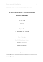 The influence of executive function on externalising and internalising behaviours in middle childhood