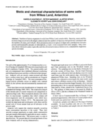 Biotic and chemical characteristics of some soils from Wilkes Land, Antarctica
